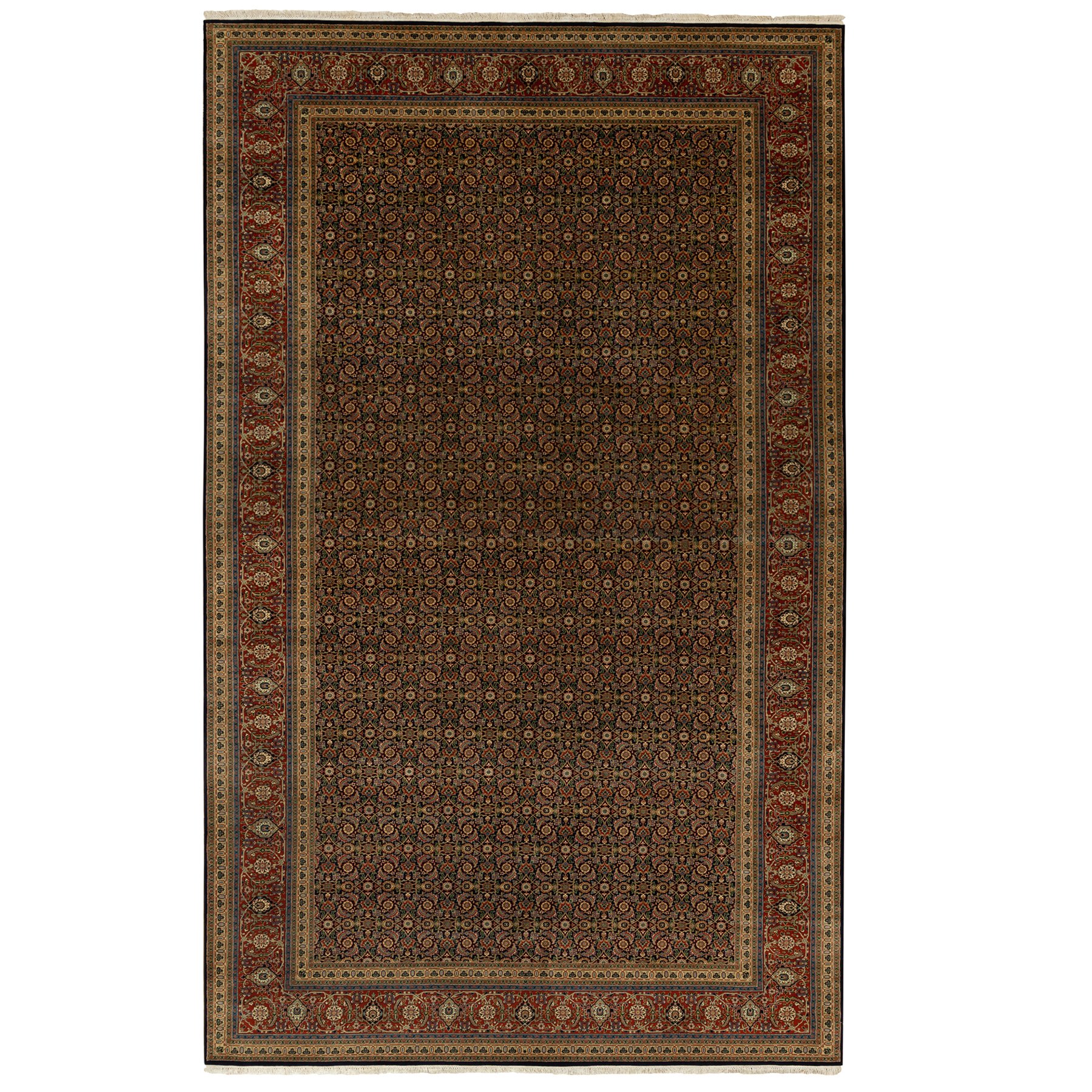 Traditional Silk Hand-Knotted Area Rug 9'5